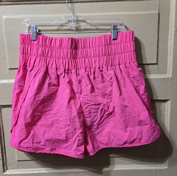 Zenana Windbreaker Smocked Waistband Active Shorts W/ Inner Lining  NWT - Picture 1 of 5